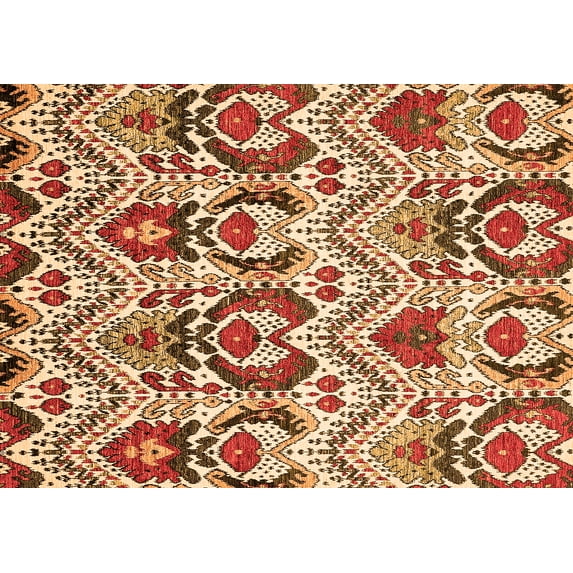 Ahgly Company Indoor Rectangle Abstract Orange Modern Area Rugs, 7' x 10'