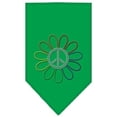 thumbnail image 1 of Rainbow Peace Flower Rhinestone Bandana Emerald Green Large, 1 of 1