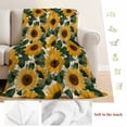 thumbnail image 5 of Sunflower Blanket Soft Cozy Warm Throw Blanket for Couch, Plush Fuzzy Flannel Fleece Blankets for Sofa, Summer Floral Botanical Watercolor Yellow Green Bed Blankets Lightweight Gifts for Men, 30"x40", 5 of 9