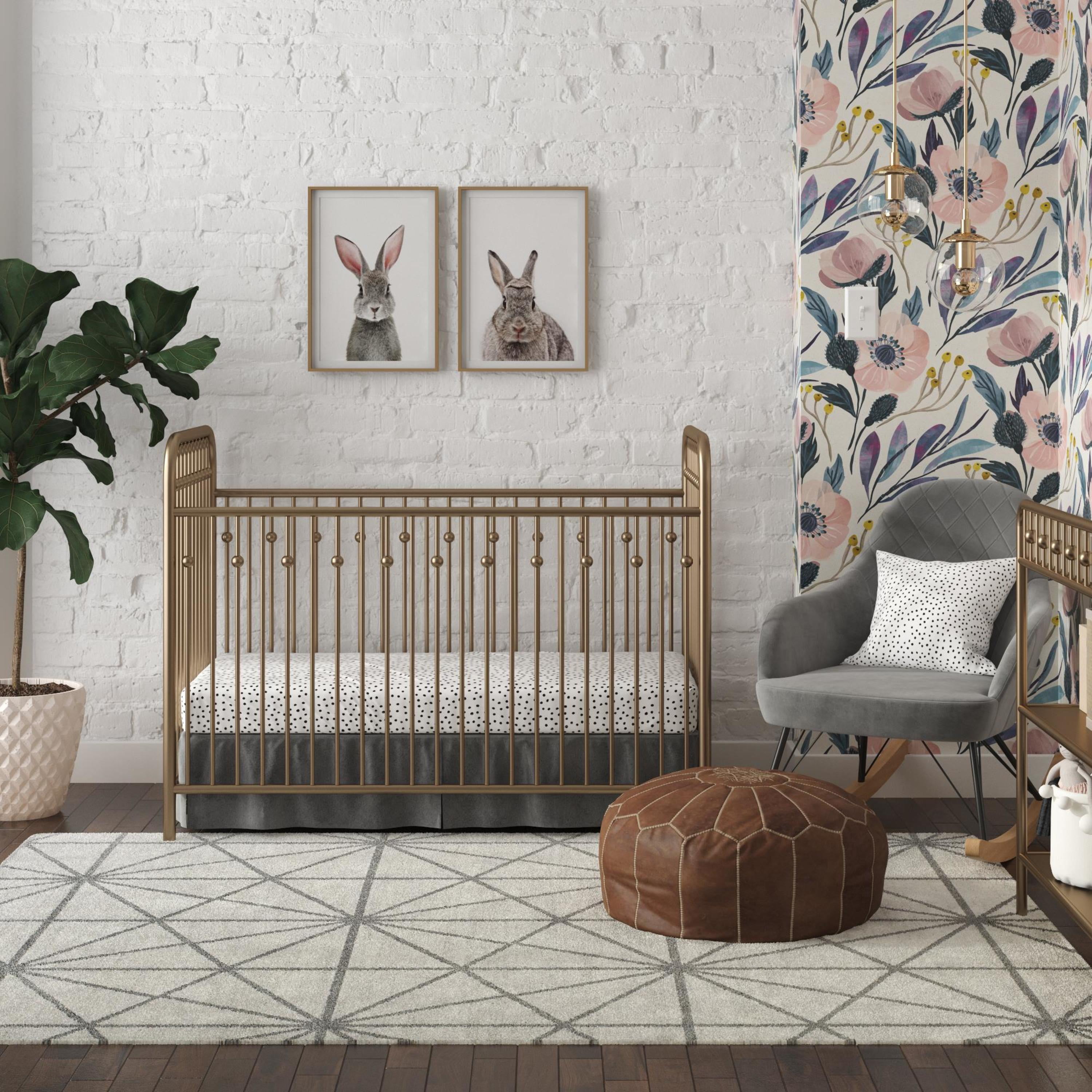 Little Seeds Monarch Hill Ivy Metal Baby Crib, Gold