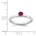 thumbnail image 2 of Sterling Silver Stackable Expressions High 4mm Round Created Ruby Ring - .32 cwt - Size 6, 2 of 4