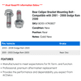 thumbnail image 2 of Rear Caliper Bracket Mounting Bolt - Compatible with 2001 - 2008 Dodge Ram 2500 2002 2003 2004 2005 2006 2007, 2 of 2
