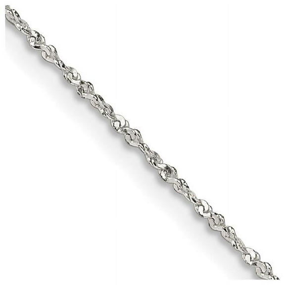 Finest Gold Sterling Silver 1 mm Twisted 14 in. Serpentine Chain
