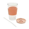 thumbnail image 5 of Mr. Coffee 4-Pack 15oz Blush Pink Glass Tumblers with Lids and Straws – Reusable Iced Coffee Cups – Dishwasher Safe – To-Go Drinkware Water Glasses, 5 of 9