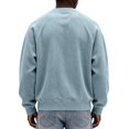 thumbnail image 5 of gzxflxpge Corduroy Casual Sweatshirt for Men Essential Long Sleeve Crewneck Sweater Fall Winter Fashion Baggy Solid Color Pullover Light Blue L, 5 of 8