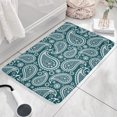 thumbnail image 3 of Teal Paisley Pattern Flannel Non Slip Door Rugs,Washable Door Mats Indoor,Decorative Door Mats,Dirt-Resistant and Absorbent Doormat for Entrance,Bedroom,Kitchen,Bathroom,23.5x16in(60x40cm), 3 of 5