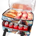 thumbnail image 5 of Rhinoceros Double Layered Insulated Lunch Bag with Two Compartments, Large Capacity, Hand Carry, for Refrigerated Meals - 7.1x11.4x16.1 Inches, 5 of 6