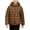 Coffee, variant on Puffer Zipper Jacket for Boys Girls Kids Warm Coat Padded Hooded Solid Color Outerwear with Pockets
