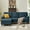 Blue, variant on Tornama Linen Reclining L Shaped Sectional Sofa, Light Gray