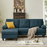 Jarenie Modern Fabric L-Shapped Sofa Sectional Couches for Living Room Convertible Sofa with Matching Chaise for Office, Apartment, Studio Green