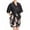 Black, variant on Monfince Women Silk Nightgown Summer Loose Fit Printed Satin Robes For Women Short Kimono Bridesmaids Lightweight Soft Lingerie Robes