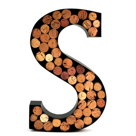 Wine Cork Holder Makes for Great Wine Accessories Perfect Monogrammed Gifts for Women to Store Wine Corks. Wine Decor or Wine Cork Holder Decor Will Brighten Up Kitchen! (Letter S)