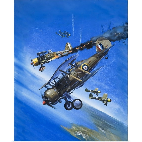 Great BIG Canvas | Rolled Wilf Hardy Poster Print entitled Gloster Gladiator