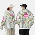 thumbnail image 4 of Kdxio Vintage Wood Background with Floral Print Women Men Sun Protection UPF 50+ Jackets Zip Up Long Sleeve Hoodie Hiking Lightweight with Pockets, 4 of 7