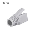 thumbnail image 2 of Grey 7mm Hole Dia RJ45 Boots Cover Anti Dust Plastic Protector for Network Cable CAT6 CAT7 50Pcs, 2 of 3