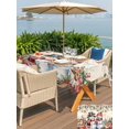 thumbnail image 4 of Outdoor Tablecloth with Umbrella Hole and Zipper, Beige Snowman Christmas Rectangle Table Cloth 52x70 Inch Waterproof Tablecloth, Xmas Poinsettia Winter Gifts Picnic Table Cover for Patio Camping, 4 of 7