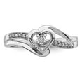 thumbnail image 5 of Sterling Silver Rhodium Plated Diamond Heart Ring, 5 of 6