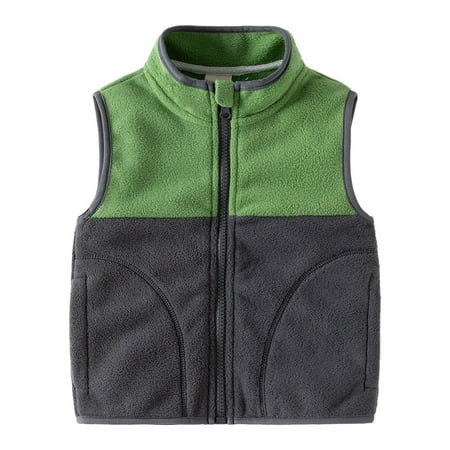 

Generic Loose Tops for Children 2023 New Toddler Boy s Stand Up Collar Colorblocked Zipper Style Vest Jacket with Pockets Boys Trendy Daily Outfits