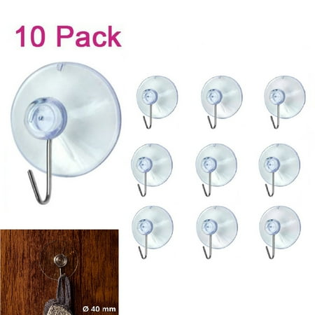 

Suction Cups with Metal Hooks 1.57’’ Clear Silicone Suction Cup Hanger Hooks (10)