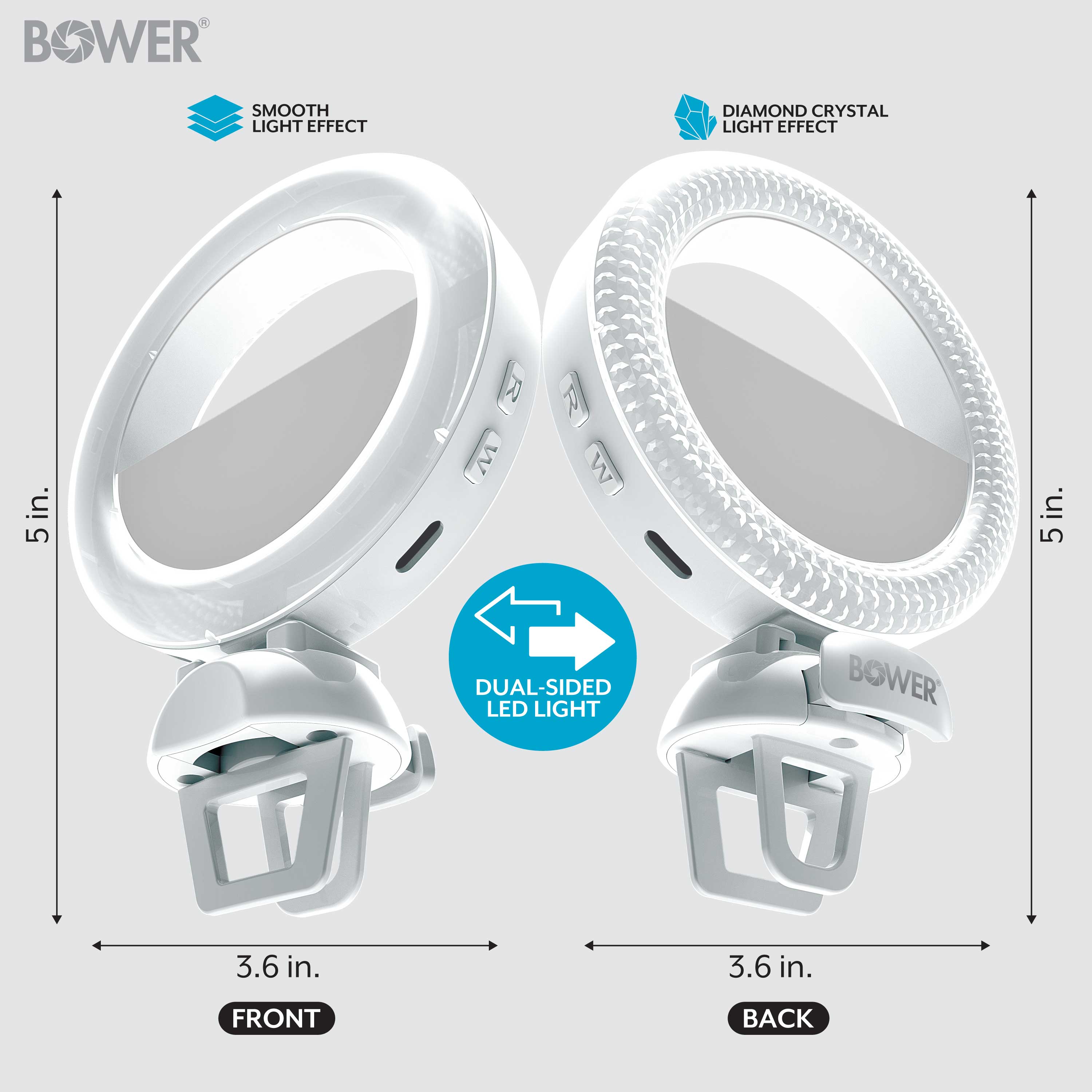 Bower Dual-Sided LED Light with Camera Mount, 4 Inches photo 4
