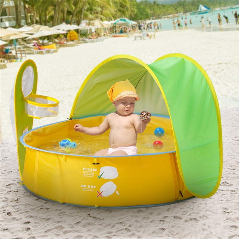 Baby Beach Tent,Pop Up Portable Shade,with Pool 50+UV Protection Shade Pool Tent,Easily Folds Into a Carrying Bag for Outdoors /& Beach Sunscreen Beach Umbrella Baby Pool
