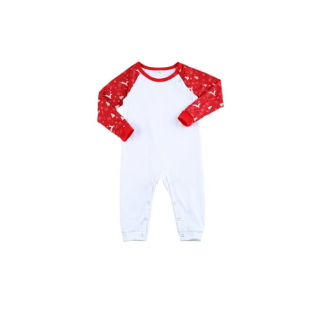 

Fayueye Christmas Parent-Child Nightclothes Cartoon Elk Print Pajamas Family Matching Set Soft Long Pants / Infants Romper
