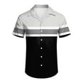 thumbnail image 3 of Playeras Hombres Casual Manga corta Primavera Verano Turndown Neck 3D Impreso Camisas Moda Top Blusa Camisas (Black, XXL), 3 of 4
