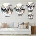 thumbnail image 4 of Designart "Geometric Depths White and Grey II" Modern Geometric Metal Round Wall Art Prints, 4 of 5