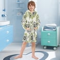 thumbnail image 5 of FORMRS Kids Bathrobe Unisex Hooded Robe Toddler Pajamas Sleepwear, Size 4-6T, Retro Flower, 5 of 7