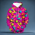 thumbnail image 2 of IWRICH Men's Trippy Printed Hoodies Novelty Psychedelic Pullover Sweatshirt Long Sleeve Baggy Comfy Tops with Pocket 04-Hot Pink L, 2 of 3