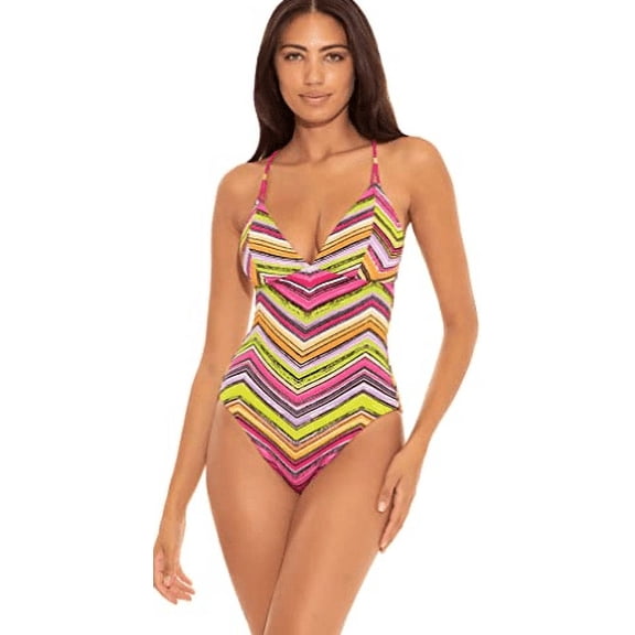 Becca Women's Farah Reversible Abigail One Piece Swimsuit Multicolor Size Large