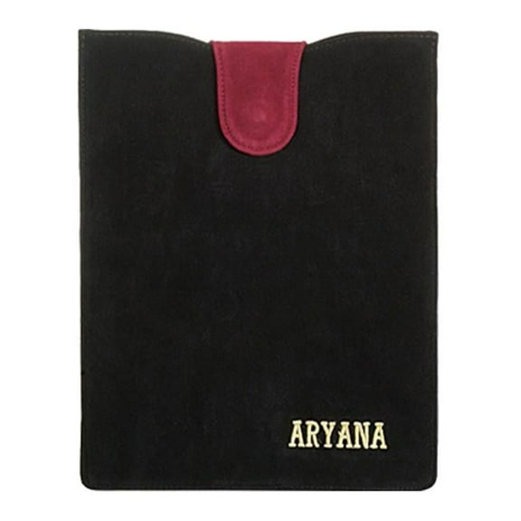 Aryana Ella-1-bk Chic Basic Black Suede Flap Closure Essential Ipad Cover