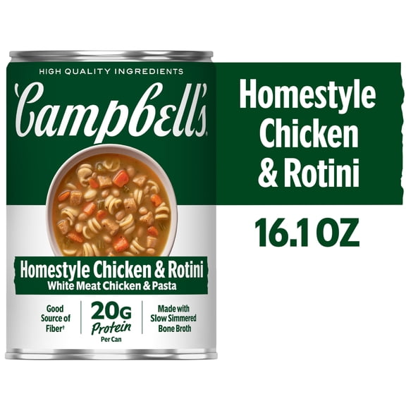 Campbell's Protein Homestyle Chicken and Rotini Soup, 16.1 oz Can, Ready to Eat