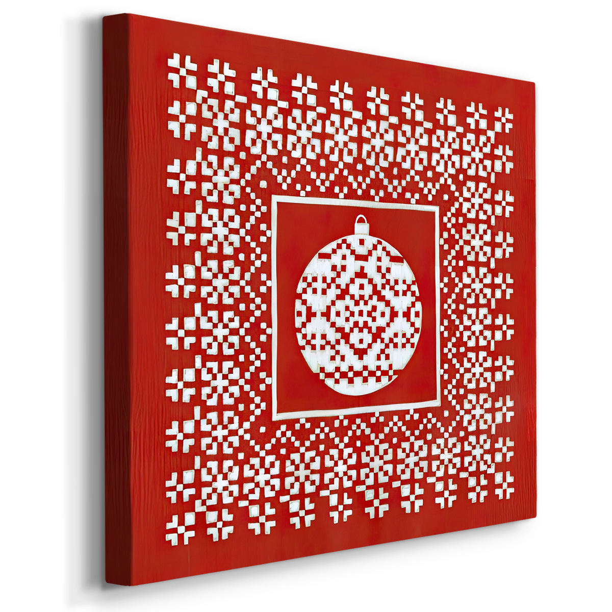 Fair Isle Snowflake VI- Gallery Wrapped Canvas