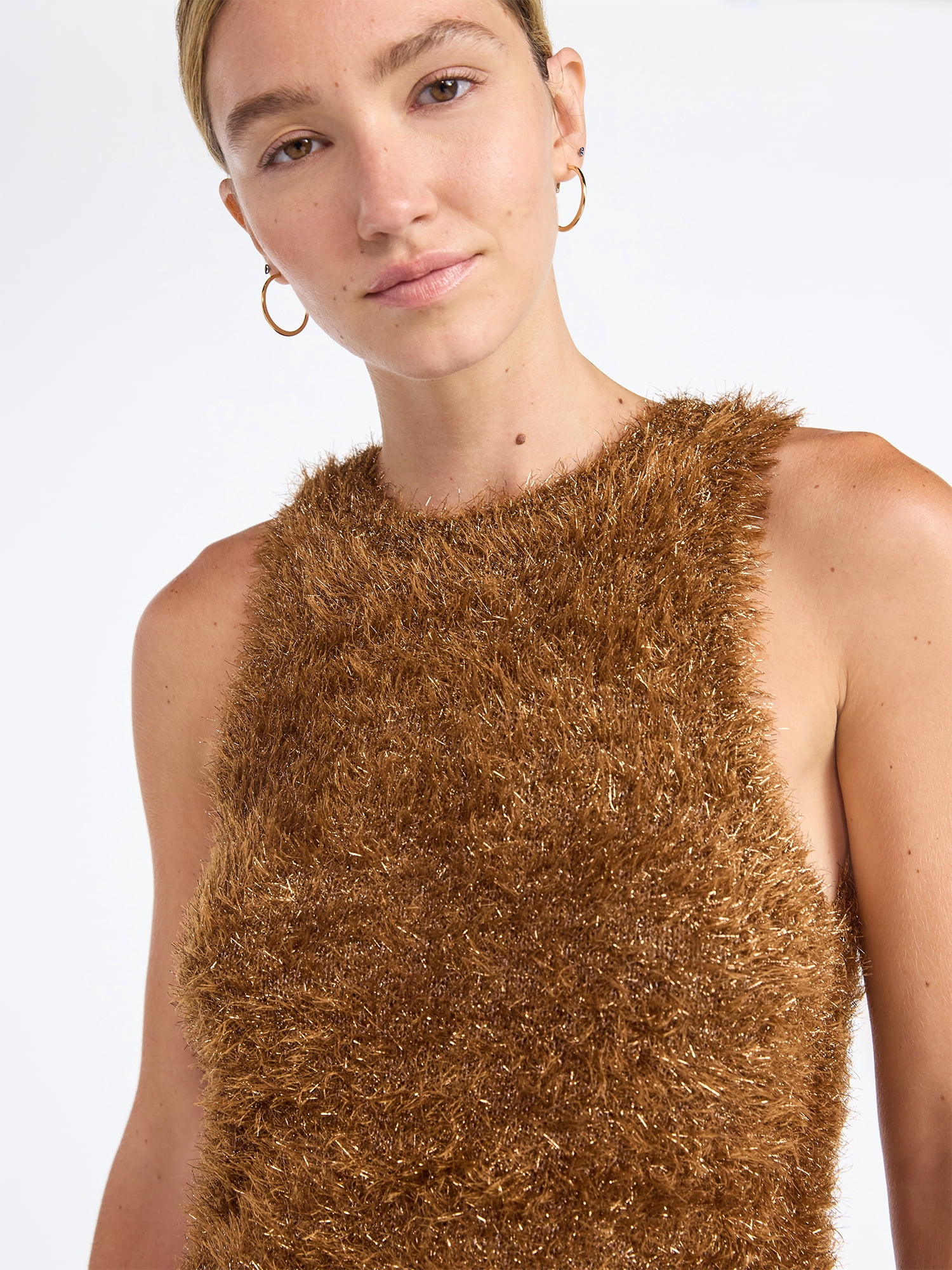 Scoop Women's Tinsel Sweater Mini Dress, Sizes XS-XXL