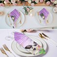thumbnail image 3 of Purple Easter Cloth Napkins, Spring Botanical Floral Rabbit Butterfly Washable and Reusable Dinner Napkins Set of 2, Table Napkin for Kitchen Party Birthday Wedding Hotel Housewarming 20"x20", 3 of 9