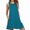 Turquoise, variant on Women's Full Size Round Neck Sleeveless Dress with Pockets 95% rayon and 5% spandex for Everyday Casual Comfort