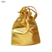 OCUHOME △12Pcs Gold and Silver Cloth Pocket Jewelry Drawstring Small Cloth Bag