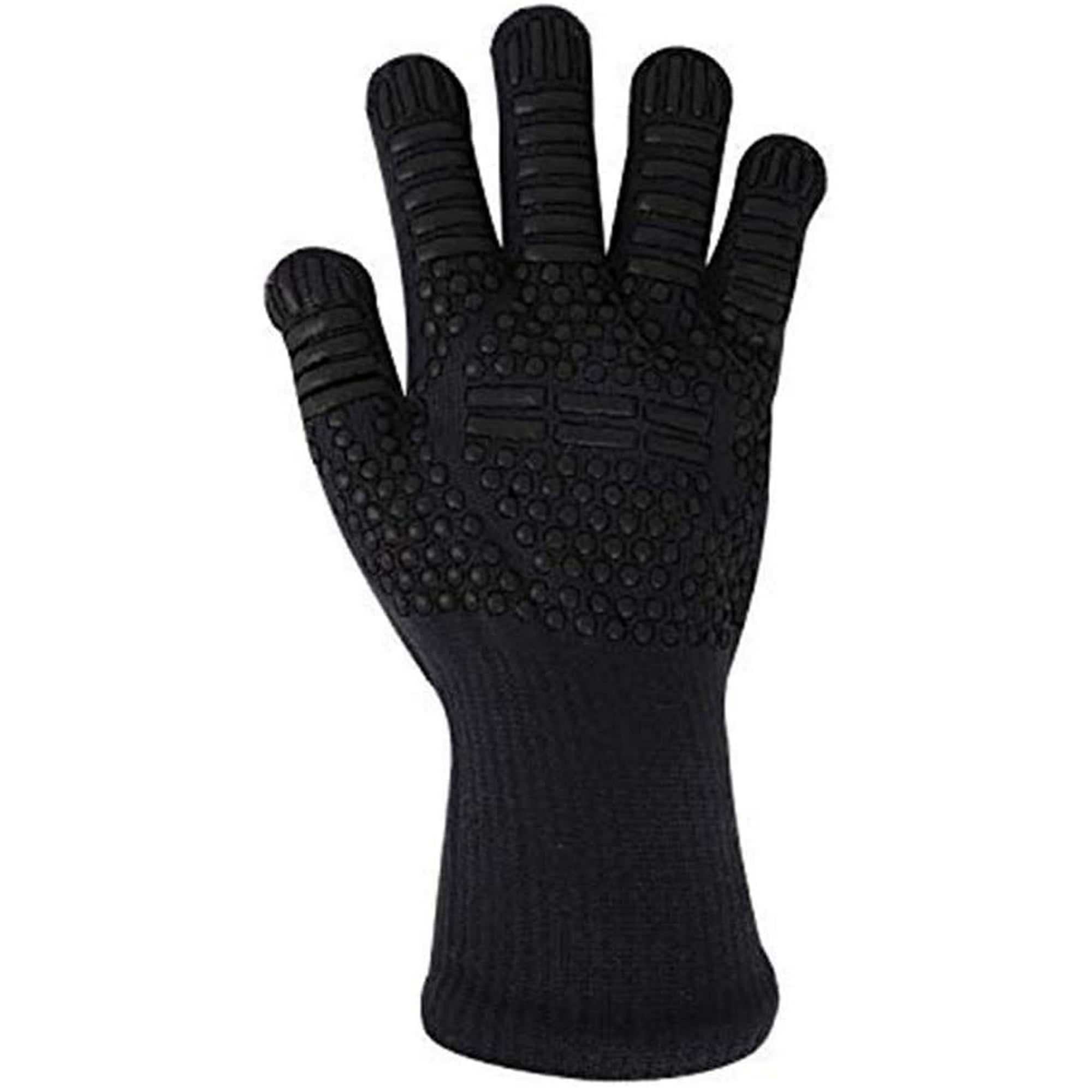 J H Heat Resistant Oven Mitts - EN407 Certified Up To 932°F - Silicone Grip, Regular Cuff