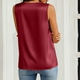 thumbnail image 6 of Women's Silk Satin Tank Tops V Neck Casual Sleeveless Business Work Blouses Dressy Summer Shirts Solid Color Tanks, 6 of 8