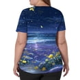 thumbnail image 5 of HAJWOH Scrubs for Women V-Neck Medical Scrubs Short Sleeve Stretch Nurse Uniform Casual Scrub Tops with Pocket Dark Blue 5XL, 5 of 5