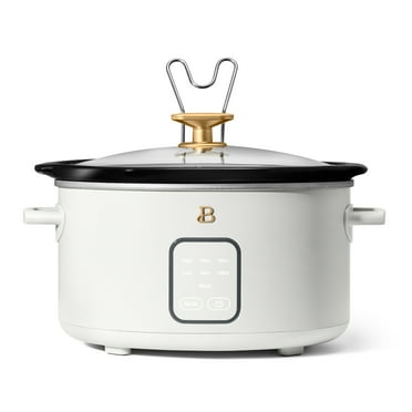 Beautiful 4Qt Slow Cooker with Touch-Activated Display, White Icing by Drew Barrymore
