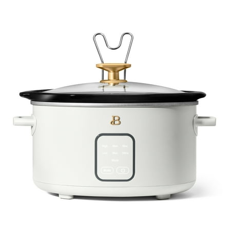Beautiful 4Qt Slow Cooker with Touch-Activated Display, White Icing by Drew Barrymore