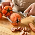 thumbnail image 4 of Hogar y Jardín, Utensilios y Aparatos de Cocina, Cortador de Tomate de Acero Inoxidable con Mango Ergonómico Multiusos de Cocina Para Tomates Salchichas Queso Suave de Limpiar Cortador de Acero Inoxi, 4 of 5