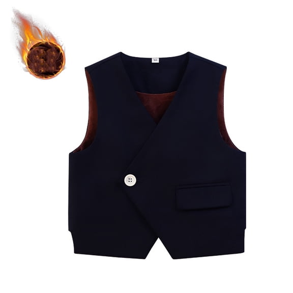 MXIEZI Kids Boys Formal Suit Vest Toddler Baby Classic Lapel Dress Waistcoat Vest for Wedding Party 2-15T
