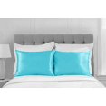 thumbnail image 2 of Auchen Satin Pillow Case, 2 Pack Satin Queen Silky Pillowcase for Hair and Skin, Satin Pillowcase Set of 2-Standard Size (20"x26")Turquoise, 2 of 11