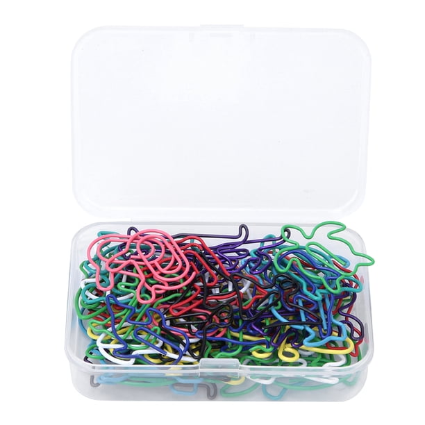 60 piezas/caja de 12 tipos de clips de papel con forma de animales bonitos, clips para notas, material escolar y de oficina
