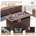 thumbnail image 2 of Aoxun 8 Piece Patio Furniture Set with 44” Fire Pit Table Wicker Rattan Outdoor Sectional Sofa Set with Coffee Table and 4” Thickened Cushions, Beige (Waterproof Cover Included), 2 of 9