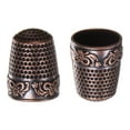 thumbnail image 1 of Unique Bargains Sewing Thimble Copper Sewing Thimble Finger Protector, Red Bronze 2 Pack, 1 of 5