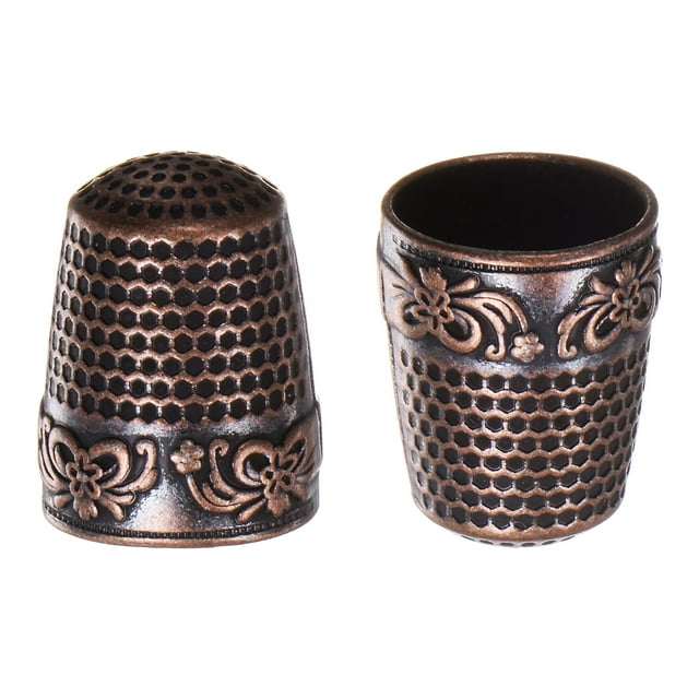 Unique Bargains Sewing Thimble Copper Sewing Thimble Finger Protector, Red Bronze 2 Pack